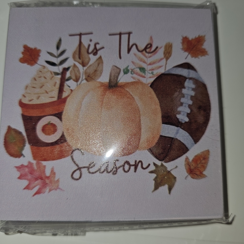 Autumn Themed Sign with Pumpkin and Football Design